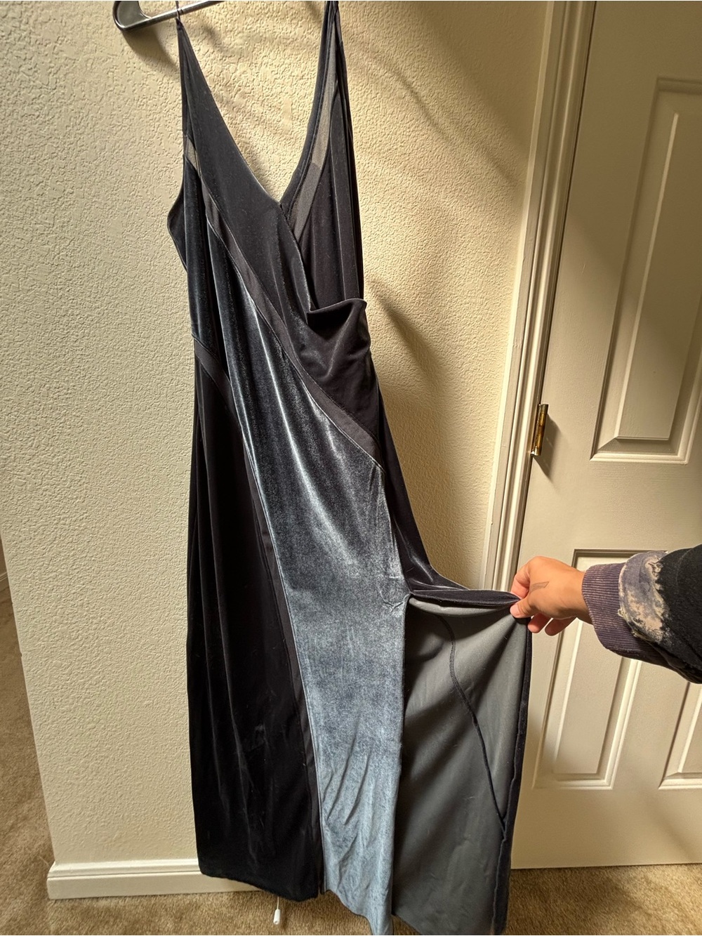Free People Green Velour Maxi Dress - Picture 3 of 5